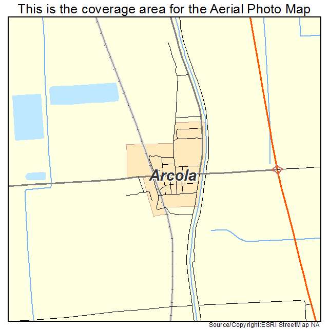 Arcola, MS location map 
