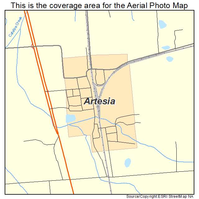 Artesia, MS location map 