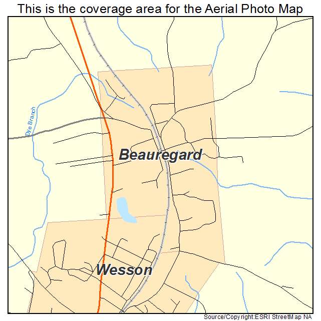 Beauregard, MS location map 