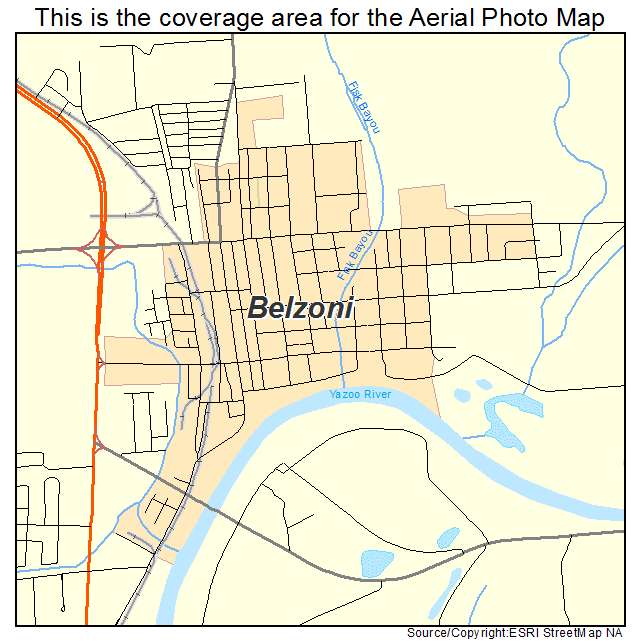 Belzoni, MS location map 