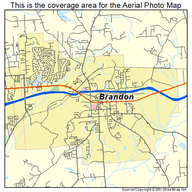Brandon, MS location map 