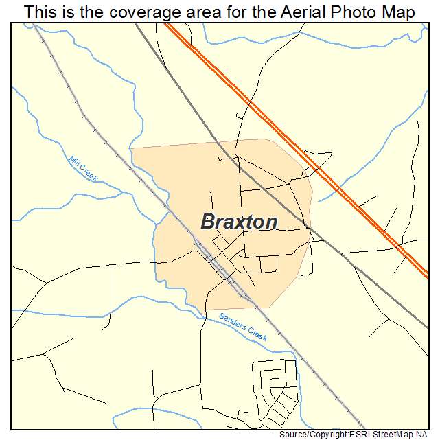 Braxton, MS location map 
