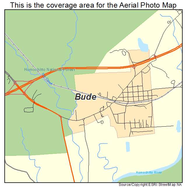 Bude, MS location map 