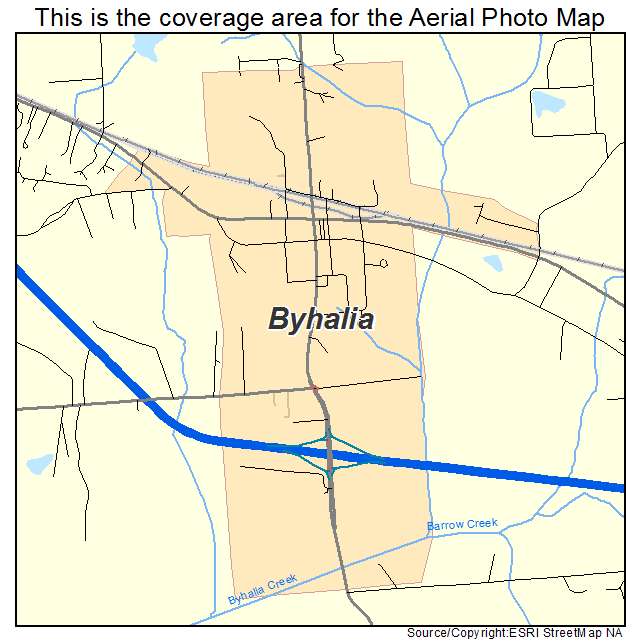 Byhalia, MS location map 