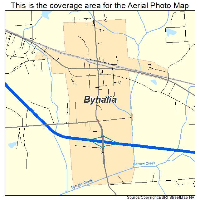 Aerial Photography Map of Byhalia, MS Mississippi