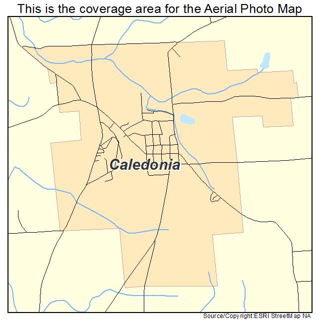 Caledonia, MS location map 