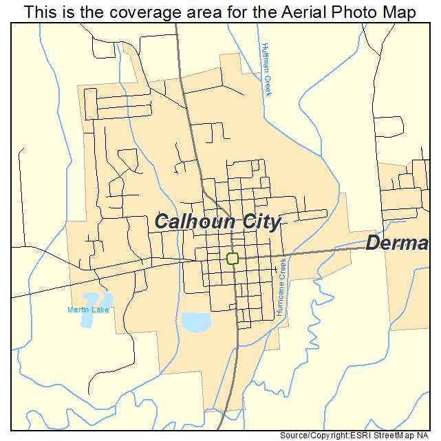 Calhoun City, MS location map 