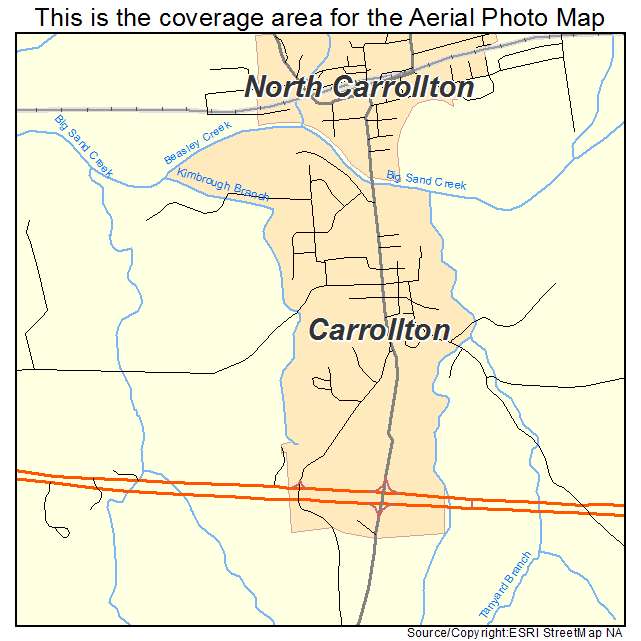 Carrollton, MS location map 