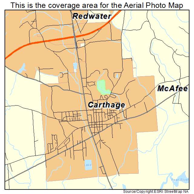 Carthage, MS location map 