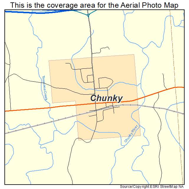 Chunky, MS location map 