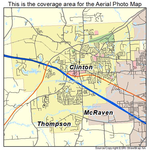 Clinton, MS location map 