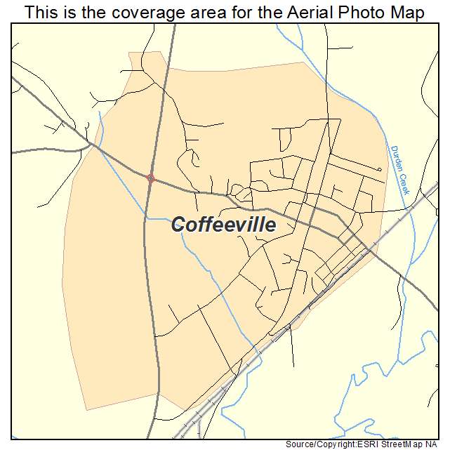 Coffeeville, MS location map 