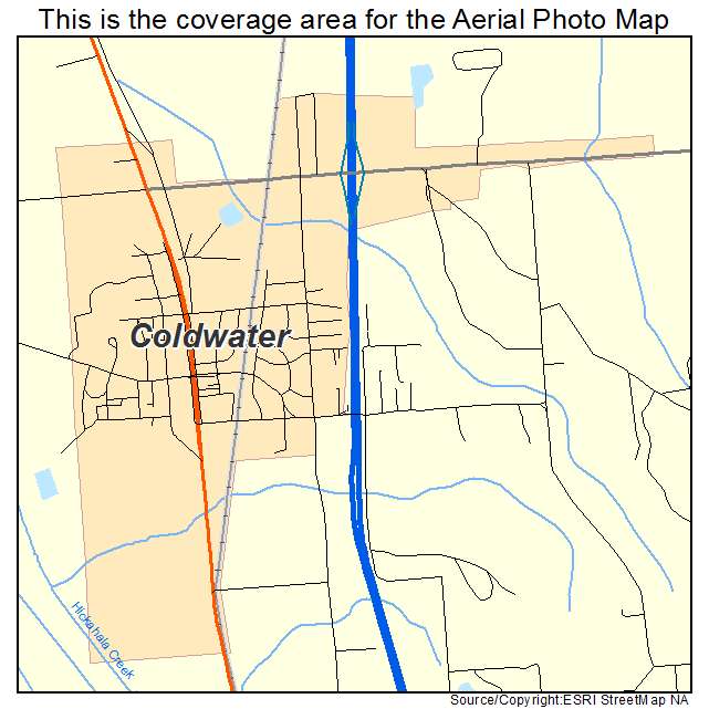 Coldwater, MS location map 