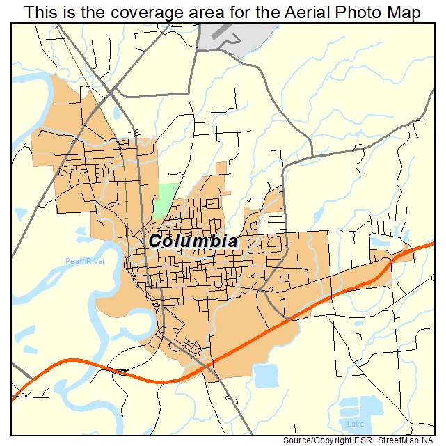 Columbia, MS location map 