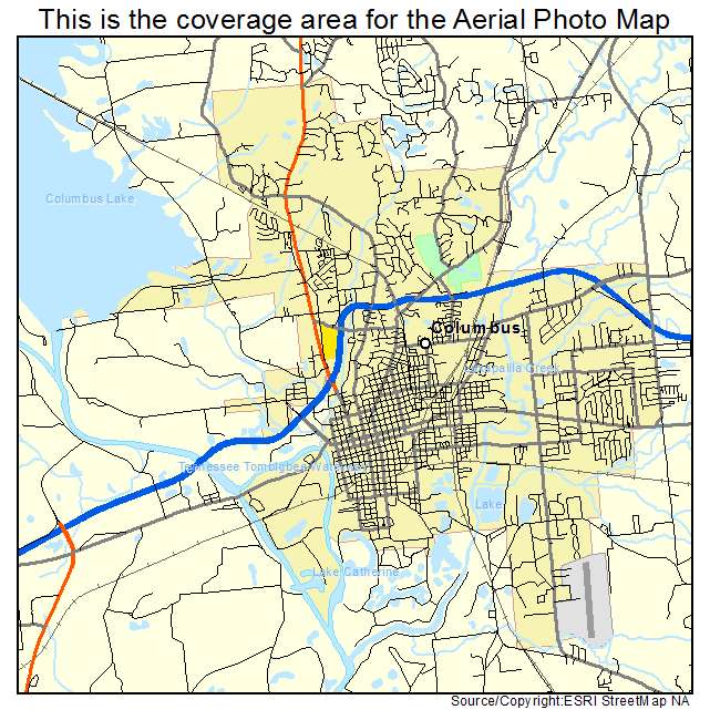 Columbus, MS location map 