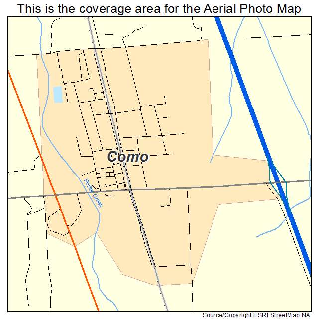 Como, MS location map 