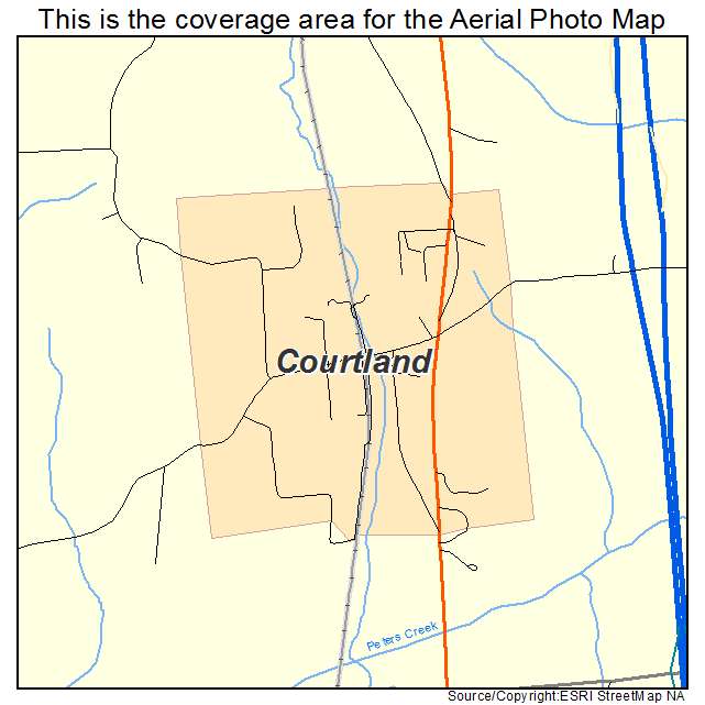 Courtland, MS location map 