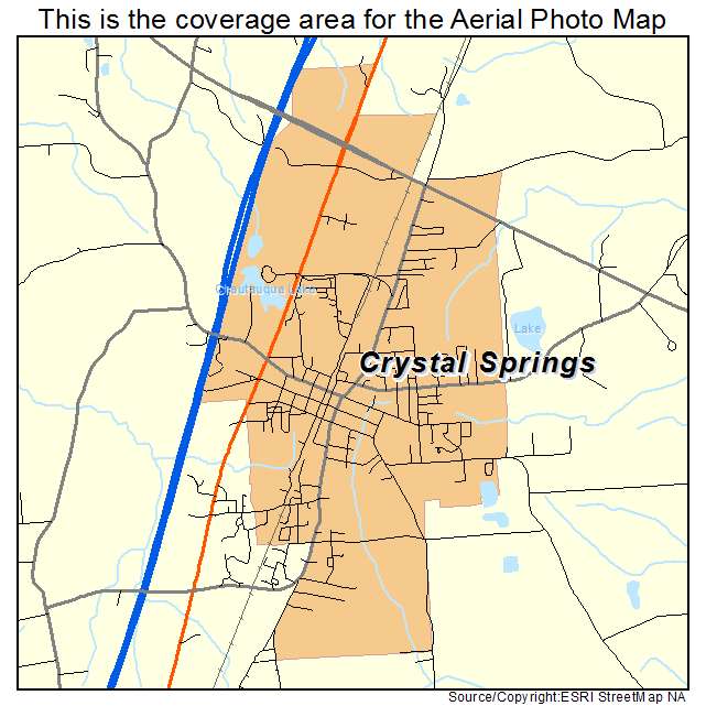 Crystal Springs, MS location map 