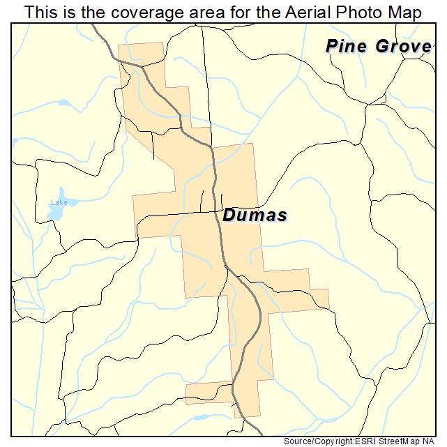 Dumas, MS location map 