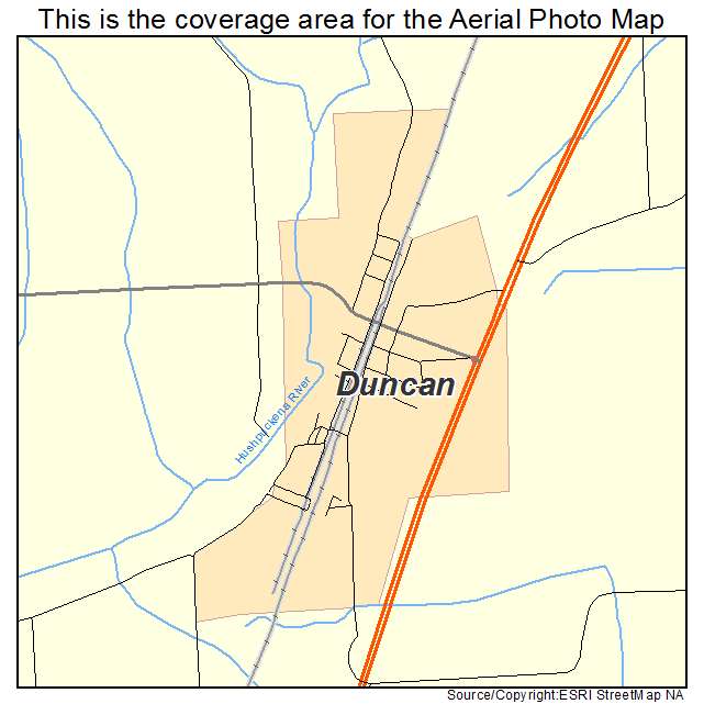Duncan, MS location map 