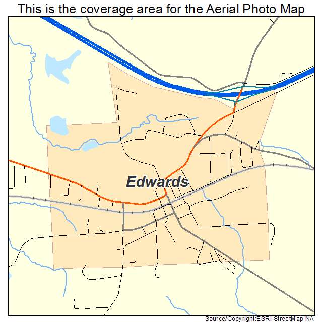 Edwards, MS location map 