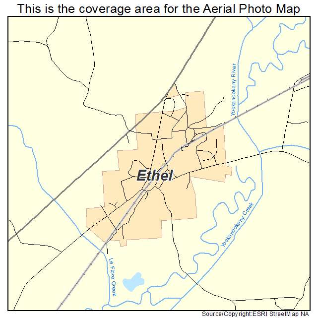 Ethel, MS location map 