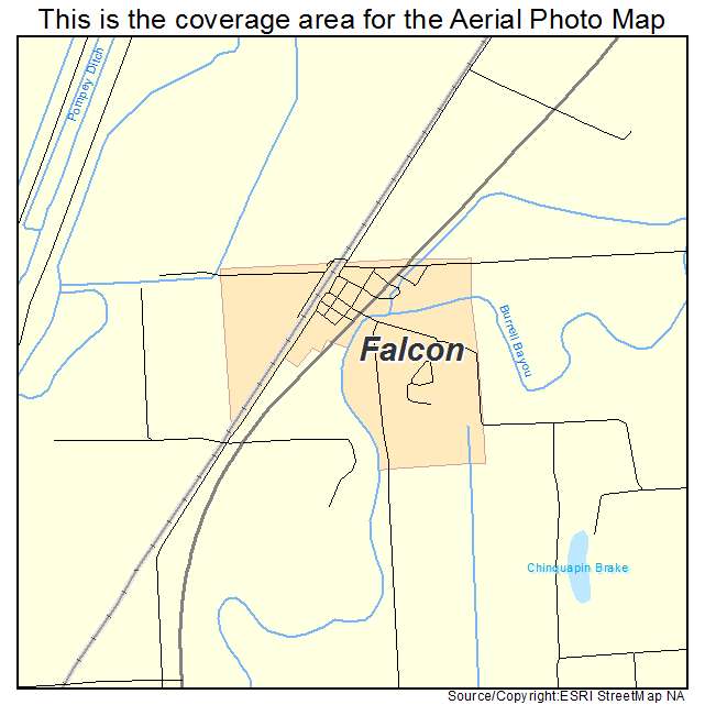 Falcon, MS location map 