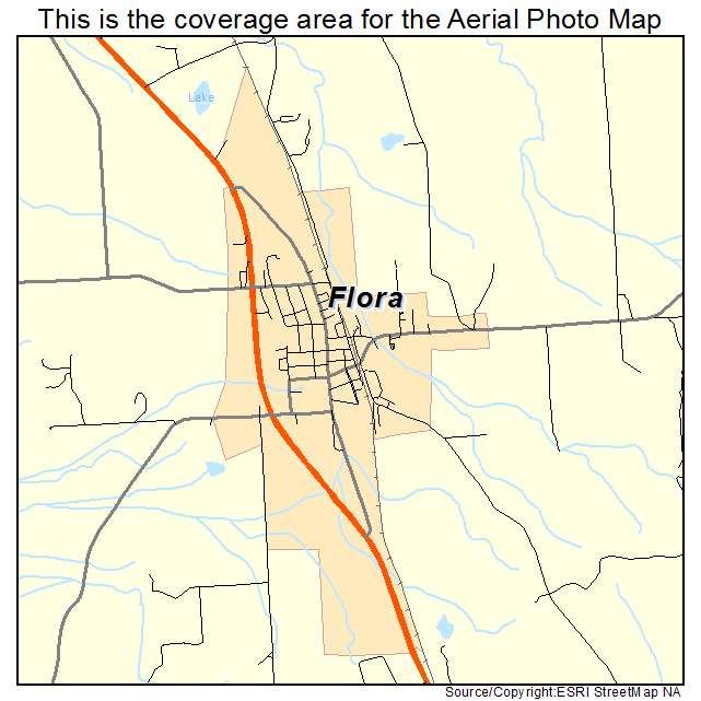 Flora, MS location map 