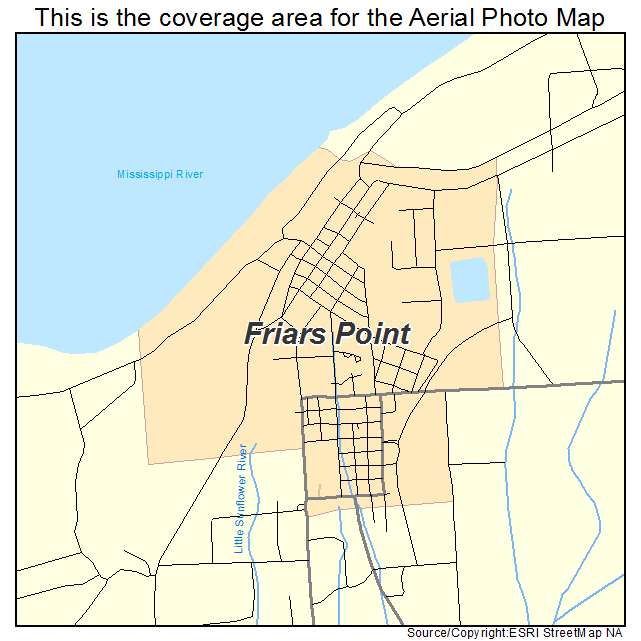 Friars Point, MS location map 