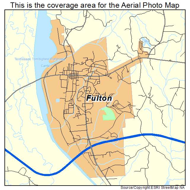 Fulton, MS location map 