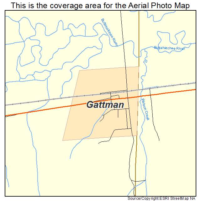 Gattman, MS location map 