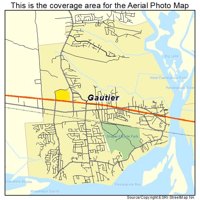 Gautier, MS location map 