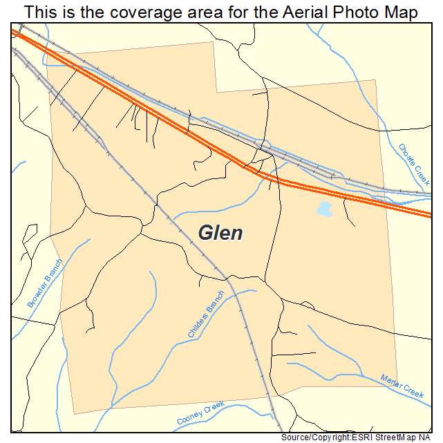 Glen, MS location map 