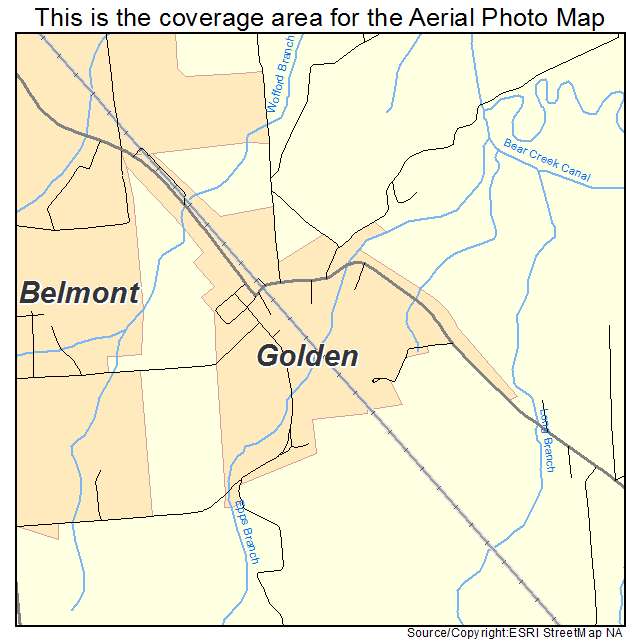 Golden, MS location map 