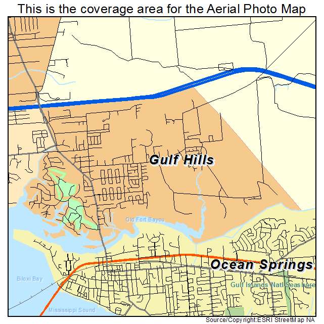 Gulf Hills, MS location map 