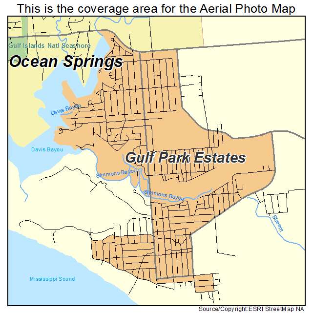 Gulf Park Estates, MS location map 