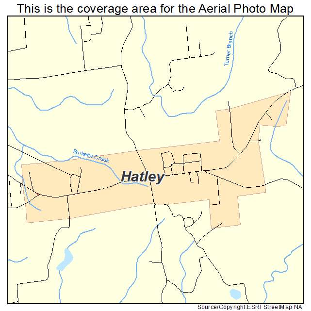 Hatley, MS location map 