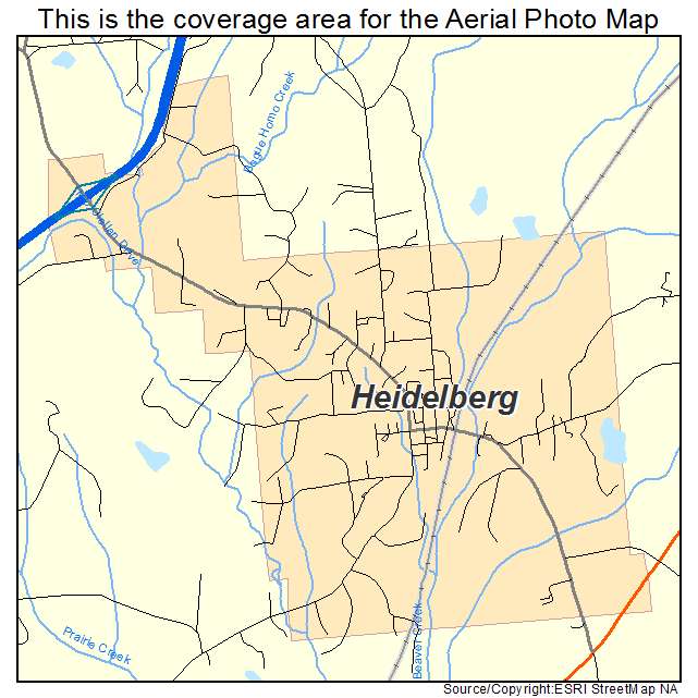 Heidelberg, MS location map 