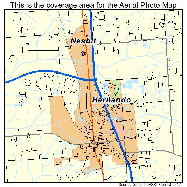 Hernando, MS location map 