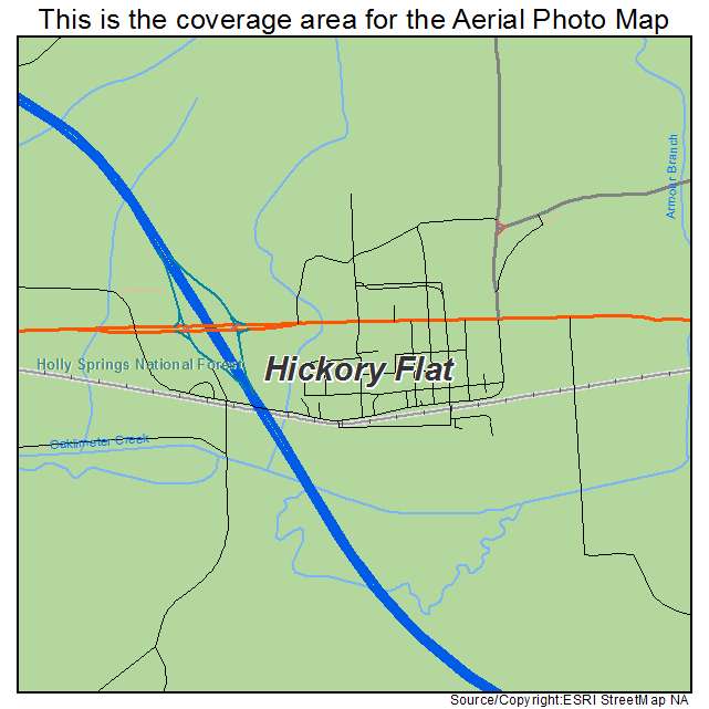 Hickory Flat, MS location map 