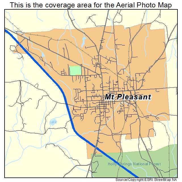 Holly Springs, MS location map 