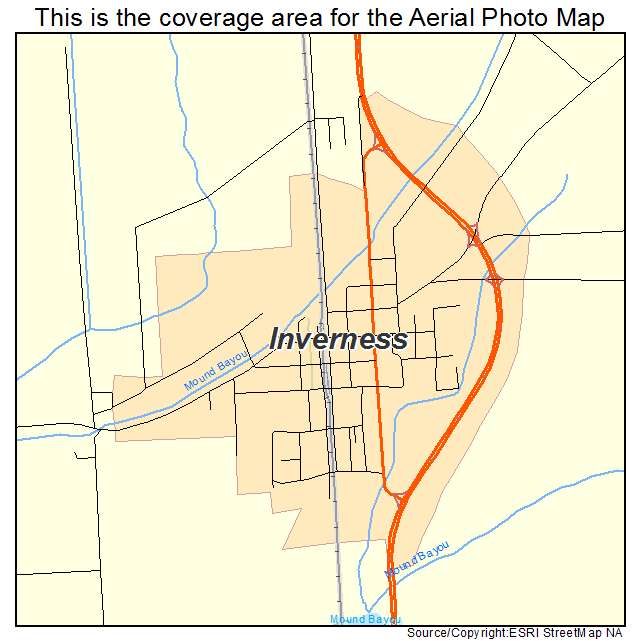 Inverness, MS location map 