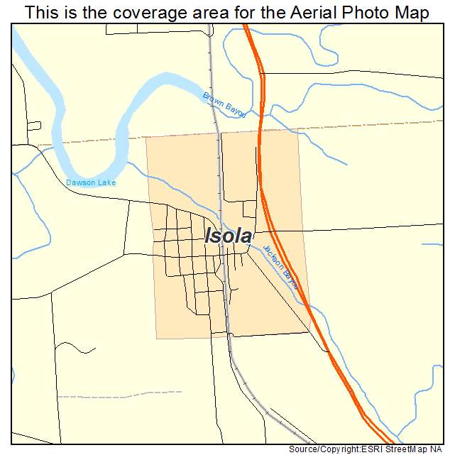 Isola, MS location map 