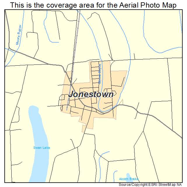Jonestown, MS location map 