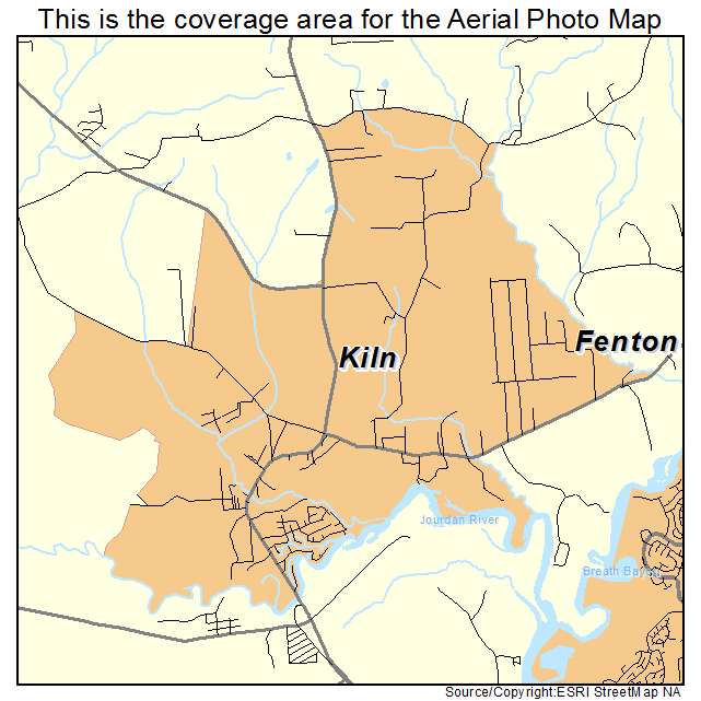 Kiln, MS location map 