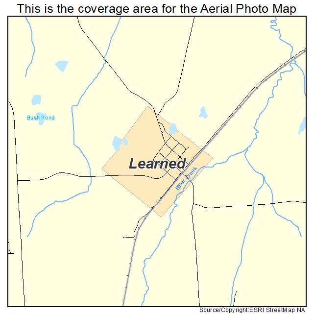 Learned, MS location map 