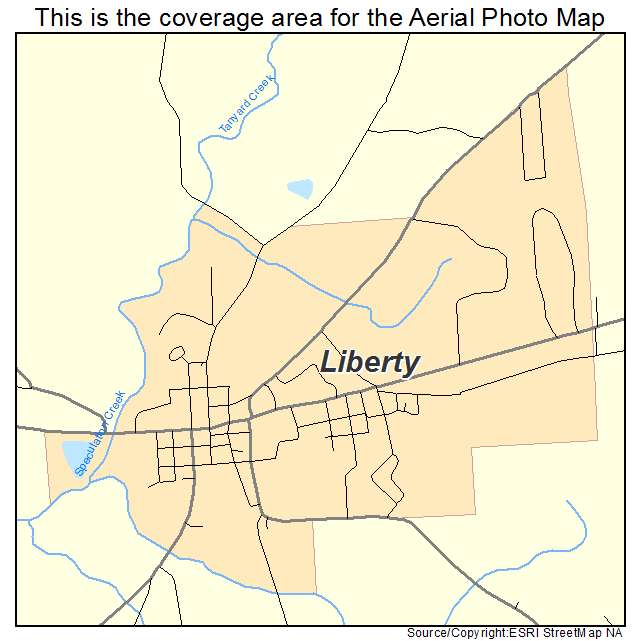Liberty, MS location map 