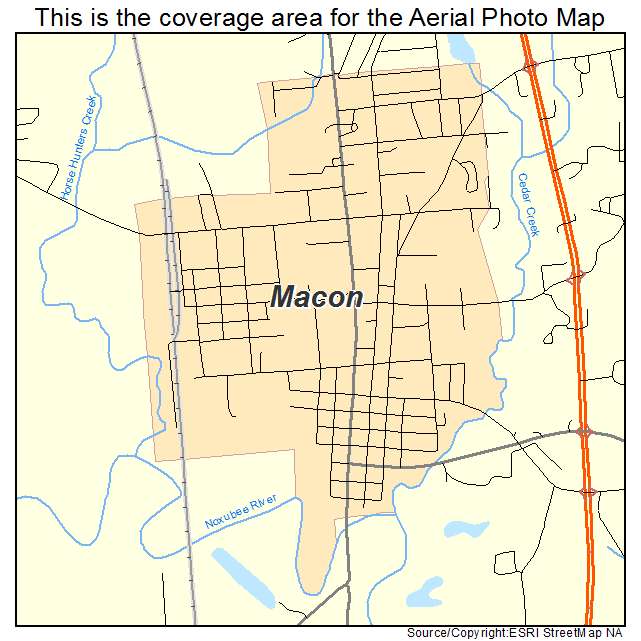 Macon, MS location map 