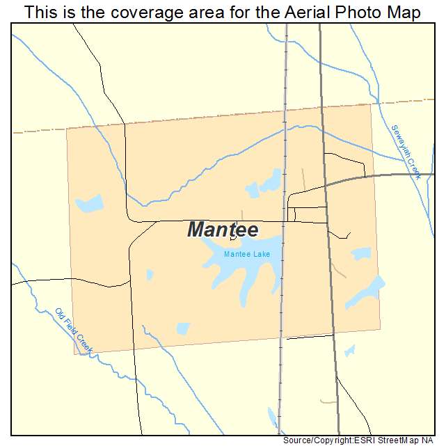 Mantee, MS location map 