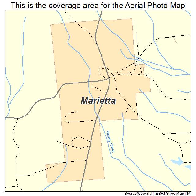 Marietta, MS location map 